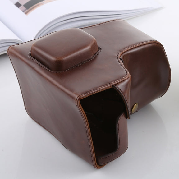 Full Body Camera PU Leather Case Bag with Strap for FUJIFILM X-T3(Coffee)