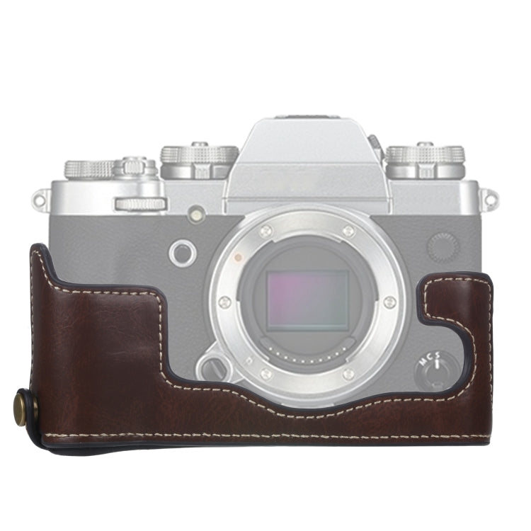 1/4 inch Thread PU Leather Camera Half Case Base for FUJIFILM X-T3/X-T2(Coffee) - Half Case by PMC TechLife | Online Shopping South Africa | PMC TechLife | Buy Now Pay Later Mobicred