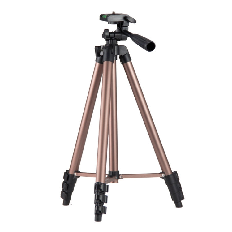130cm 4-Section Folding Aluminum Alloy Tripod Mount with Three-Dimensional Head(Champagne Gold) - Tripods by PMC TechLife | Online Shopping South Africa | PMC TechLife | Buy Now Pay Later Mobicred