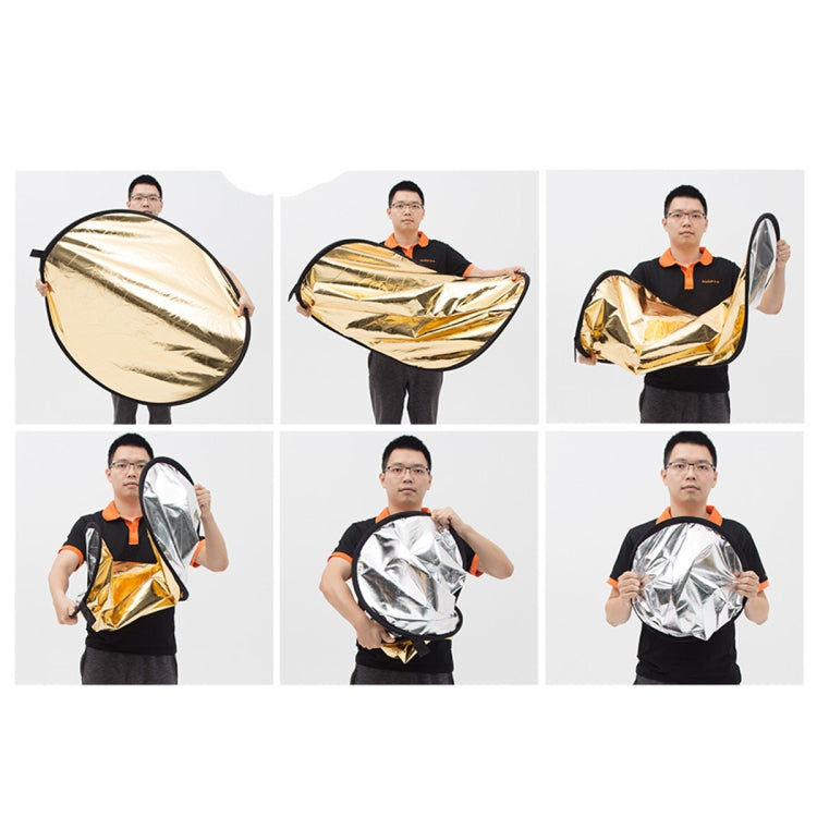 Godox FT01 2 in 1 Gold / Silver Oval Folding Reflector Board, Size: 100 x 150cm