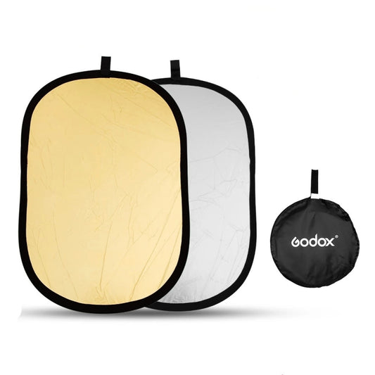 Godox FT01 2 in 1 Gold / Silver Oval Folding Reflector Board, Size: 150 x 200cm - free shipping - PMC Jewellery - Order now!