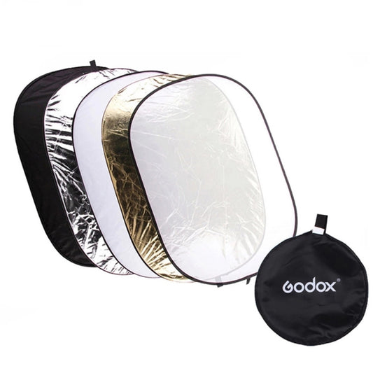 Godox FT05-1 150 x 200cm 5-in-1 Silver / Soft / Gold / White / Black Oval Folding Reflector Board - free shipping - PMC Jewellery - Order now!
