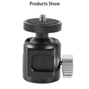 BEXIN HK25 Aluminum Alloy Cold Shoe Tripod Adapter Ball Head (Black)