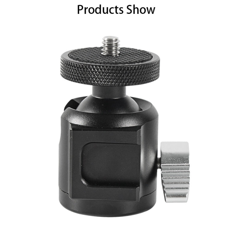 BEXIN HK25 Aluminum Alloy Cold Shoe Tripod Adapter Ball Head (Black)