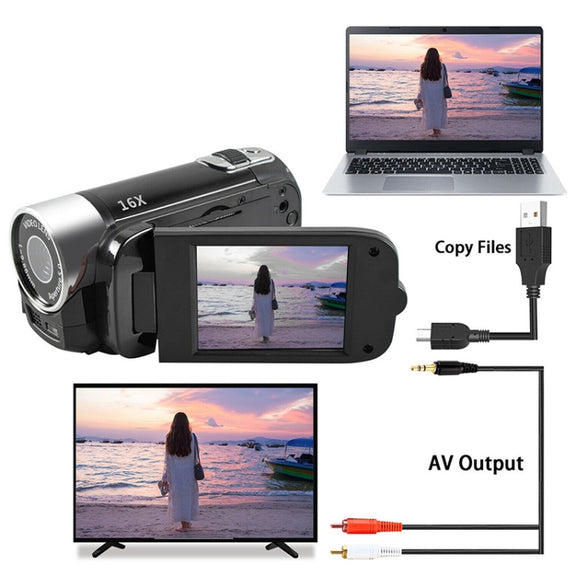 16X Digital Zoom HD 16 Million Pixel Home Travel DV Camera, AU Plug (Black)