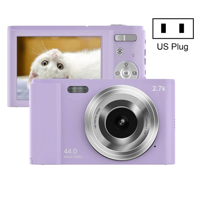 DC302 2.88 inch 44MP 16X Zoom 2.7K Full HD Digital Camera Children Card Camera, US Plug(Purple) - Children Cameras by PMC TechLife | Online Shopping South Africa | PMC TechLife | Buy Now Pay Later Mobicred
