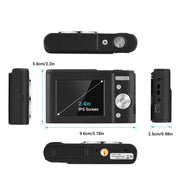 DC311 2.4 inch 36MP 16X Zoom 2.7K Full HD Digital Camera Children Card Camera, US Plug(Silver)