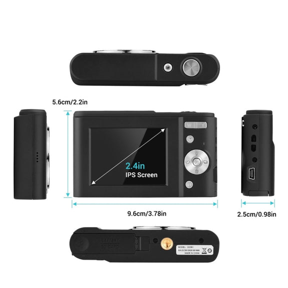 DC311 2.4 inch 36MP 16X Zoom 2.7K Full HD Digital Camera Children Card Camera, US Plug(Silver)