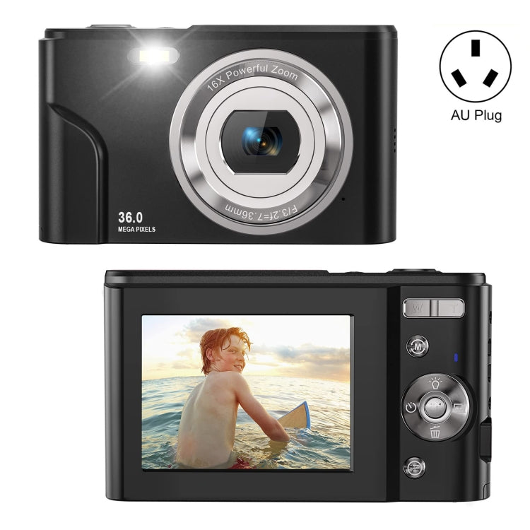 DC311 2.4 inch 36MP 16X Zoom 2.7K Full HD Digital Camera Children Card Camera, AU Plug (Black) - Children Cameras by PMC TechLife | Online Shopping South Africa | PMC TechLife | Buy Now Pay Later Mobicred