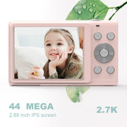 DC402 2.4 inch 44MP 16X Zoom 1080P Full HD Digital Camera Children Card Camera, EU Plug (Black)
