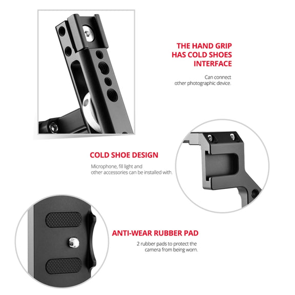 YELANGU C22 YLG0334B Video Camera Cage Stabilizer with Handle for Canon EOS R5/R6 (Black)