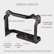 YELANGU C22 YLG0334B Video Camera Cage Stabilizer with Handle for Canon EOS R5/R6 (Black)