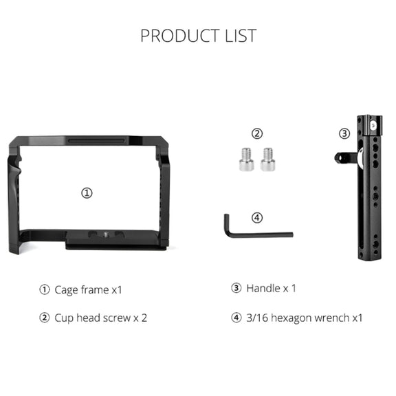YELANGU C22 YLG0334B Video Camera Cage Stabilizer with Handle for Canon EOS R5/R6 (Black)