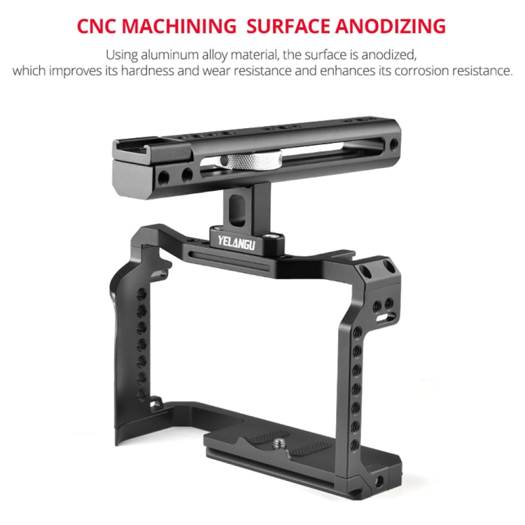 YELANGU C22 YLG0334B Video Camera Cage Stabilizer with Handle for Canon EOS R5/R6 (Black)