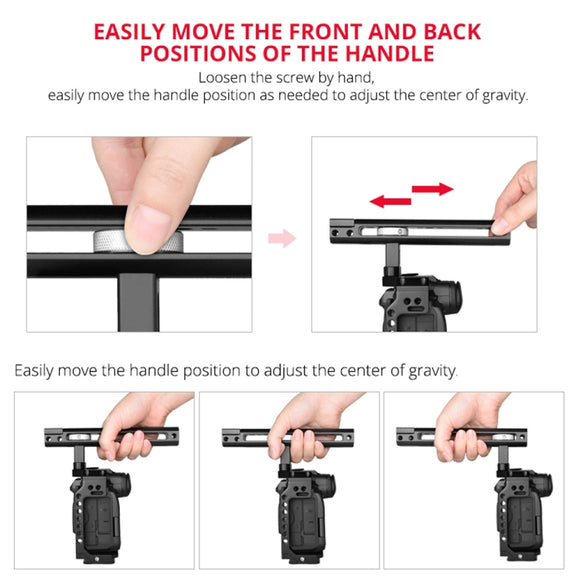 YELANGU C22 YLG0334B Video Camera Cage Stabilizer with Handle for Canon EOS R5/R6 (Black)