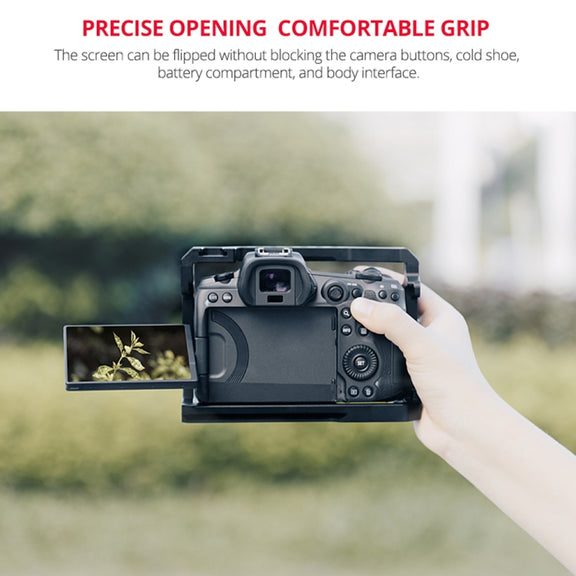 YELANGU C22 YLG0334B Video Camera Cage Stabilizer with Handle for Canon EOS R5/R6 (Black)