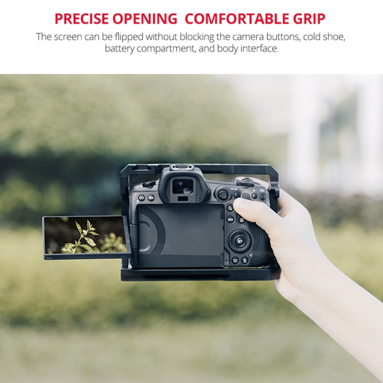 YELANGU C22 YLG0334B Video Camera Cage Stabilizer with Handle for Canon EOS R5/R6 (Black)