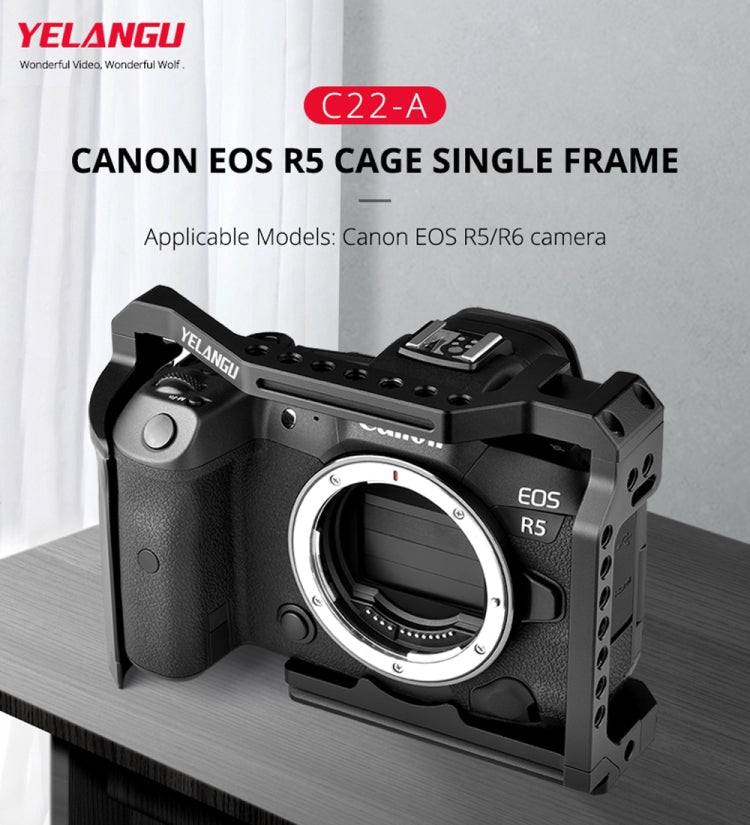 YELANGU C22-A YLG0334B-A Video Camera Cage Stabilizer for Canon EOS R5/R6/R(Black) - free shipping - PMC Jewellery - Order now!