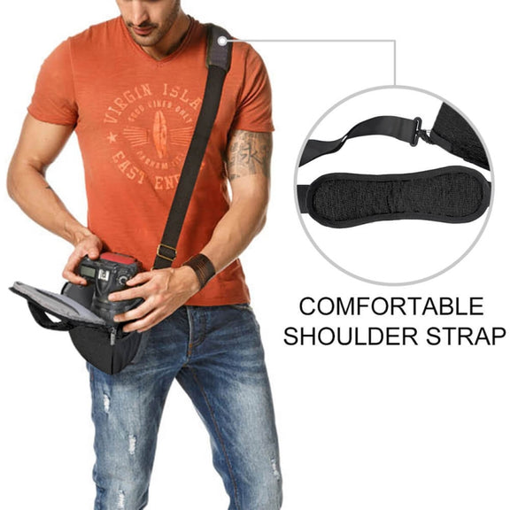 CADEN D11 Water-resistant Crossbody Shoulder SLR Camera Bag, Size: 20.5 x 16 x 27cm (Black)