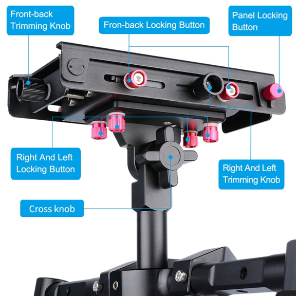 YELANGU S300 4 in 1 Multifunctional Rig + Dual Handheld Shoulder Rig + Monopod + Stabilizer for Cameras / SLR Cameras, Height Range: 63cm-170cm(Black)