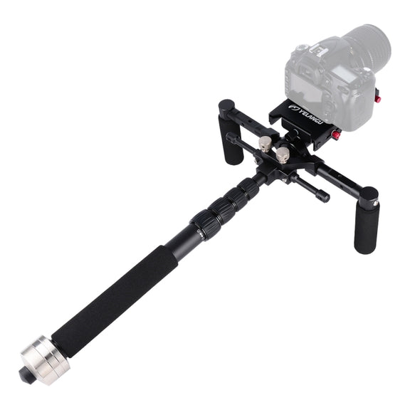 YELANGU S300 4 in 1 Multifunctional Rig + Dual Handheld Shoulder Rig + Monopod + Stabilizer for Cameras / SLR Cameras, Height Range: 63cm-170cm(Black)
