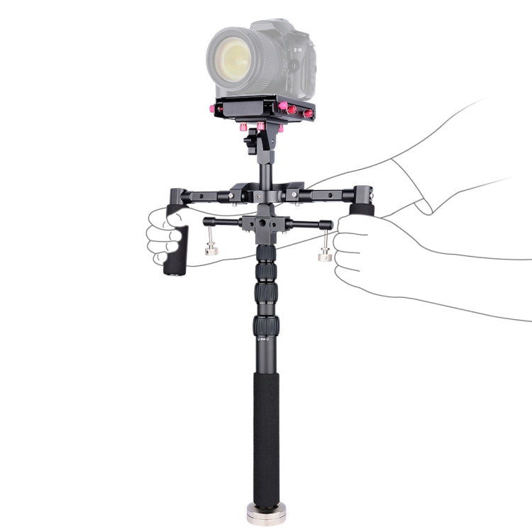 YELANGU S300 4 in 1 Multifunctional Rig + Dual Handheld Shoulder Rig + Monopod + Stabilizer for Cameras / SLR Cameras, Height Range: 63cm-170cm(Black) - free shipping - PMC TechLife - Order now!