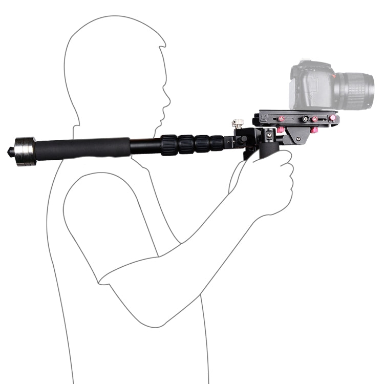 YELANGU S300 4 in 1 Multifunctional Rig + Dual Handheld Shoulder Rig + Monopod + Stabilizer for Cameras / SLR Cameras, Height Range: 63cm-170cm(Black)