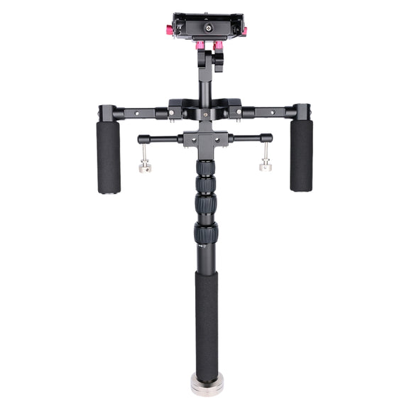 YELANGU S300 4 in 1 Multifunctional Rig + Dual Handheld Shoulder Rig + Monopod + Stabilizer for Cameras / SLR Cameras, Height Range: 63cm-170cm(Black)