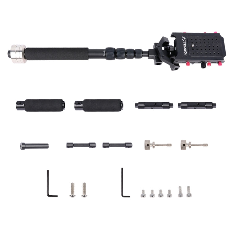 YELANGU S300 4 in 1 Multifunctional Rig + Dual Handheld Shoulder Rig + Monopod + Stabilizer for Cameras / SLR Cameras, Height Range: 63cm-170cm(Black) - free shipping - PMC Jewellery - Order now!