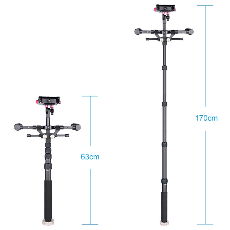 YELANGU S300 4 in 1 Multifunctional Rig + Dual Handheld Shoulder Rig + Monopod + Stabilizer for Cameras / SLR Cameras, Height Range: 63cm-170cm(Black) - free shipping - PMC TechLife - Order now!