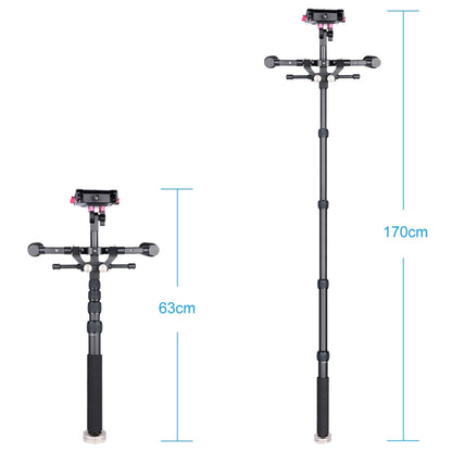 YELANGU S300 4 in 1 Multifunctional Rig + Dual Handheld Shoulder Rig + Monopod + Stabilizer for Cameras / SLR Cameras, Height Range: 63cm-170cm(Black) - free shipping - PMC Jewellery - Order now!