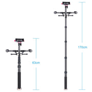 YELANGU S300 4 in 1 Multifunctional Rig + Dual Handheld Shoulder Rig + Monopod + Stabilizer for Cameras / SLR Cameras, Height Range: 63cm-170cm(Black)