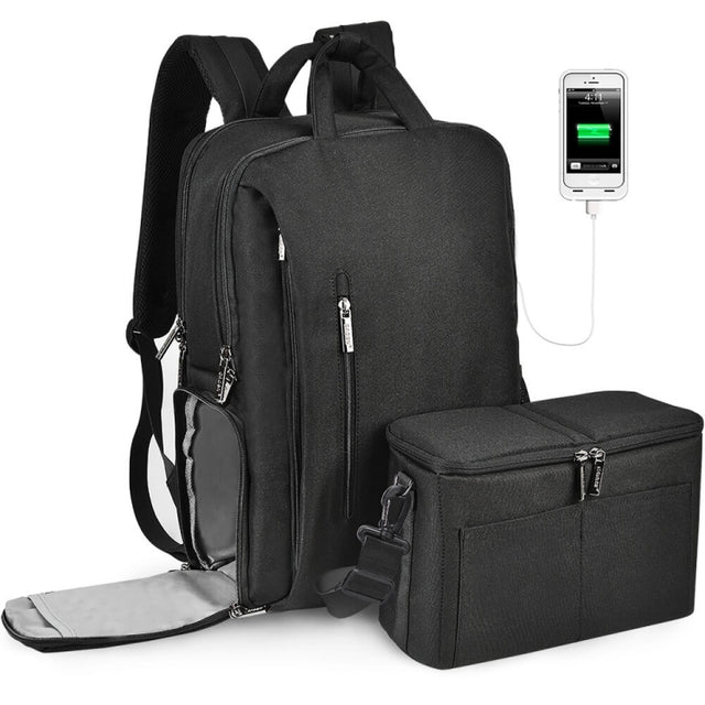 CADeN L5 III Multi-function Digital Camera Dual Shoulders Bag Backpack (Black)