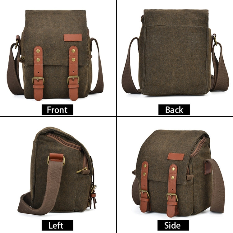 CADEN N1 Simple Retro Multifunctional Canvas Water-resistant Digital Camera Photography Bag (Beige White)