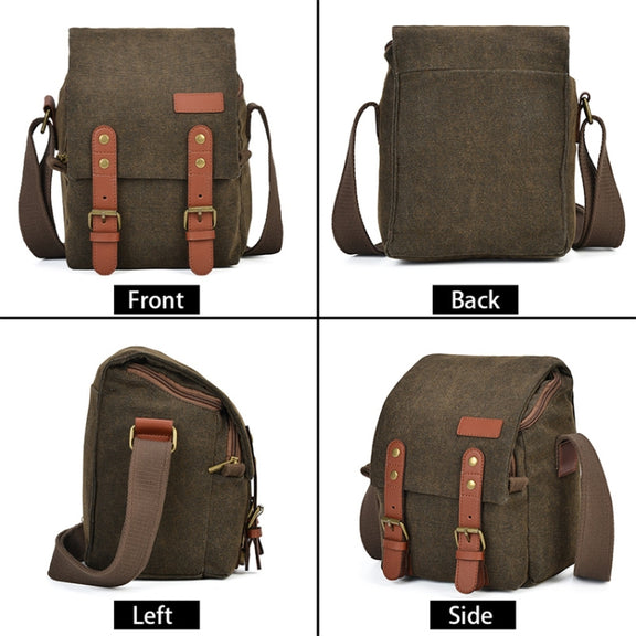 CADEN N1 Simple Retro Multifunctional Canvas Water-resistant Digital Camera Photography Bag (Coffee)