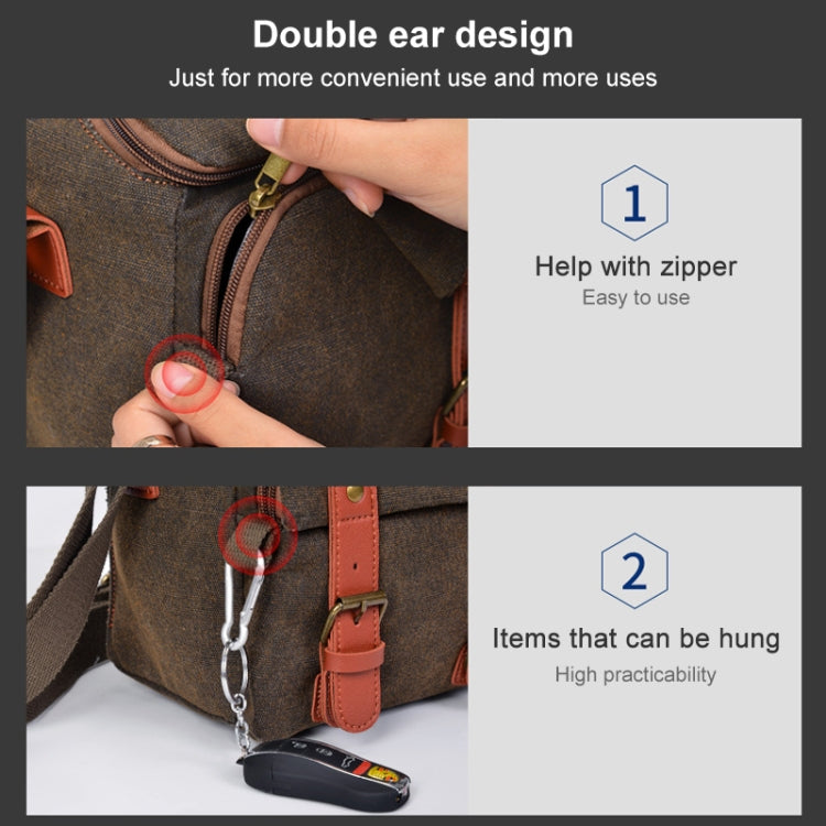 CADEN N1 Simple Retro Multifunctional Canvas Waterproof Digital Camera Photography Bag (Beige White) - free shipping - PMC TechLife - Order now!