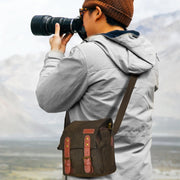 CADEN N1 Simple Retro Multifunctional Canvas Water-resistant Digital Camera Photography Bag (Coffee)