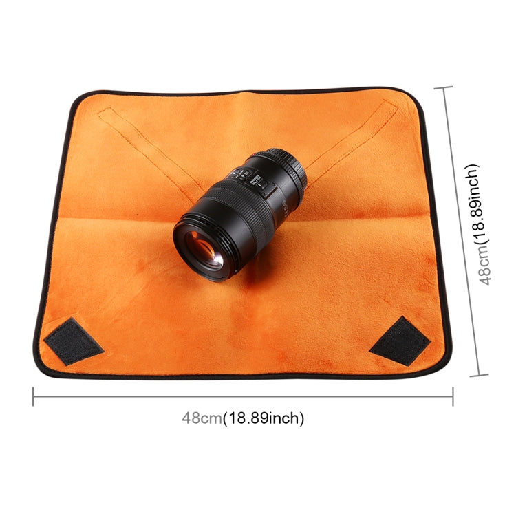 Hundred-folding Cloth Photography Camera SLR Liner Lens Bag Thickening Wrapped Cloth Plus Velvet, Size: 50x50cm (Orange) - free shipping - PMC TechLife - Order now!