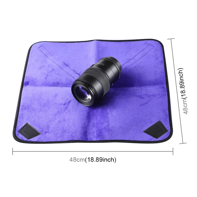 Hundred-folding Cloth Photography Camera SLR Liner Lens Bag Thickening Wrapped Cloth Plus Velvet, Size: 50x50cm (Purple)