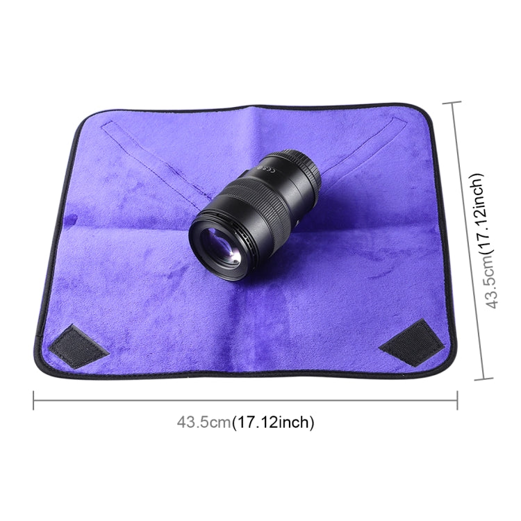 Hundred-folding Cloth Photography Camera SLR Liner Lens Bag Thickening Wrapped Cloth Plus Velvet, Size: 45x45cm (Purple)