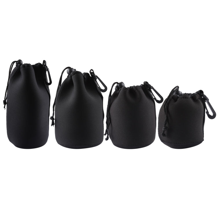 4 PCS Neoprene SLR Camera Lens Carrying Bag Pouch Bag with Carabiner, Size: 10x22cm, 10x14cm, 10x18cm, 8x10cm - free shipping - PMC TechLife - Order now!