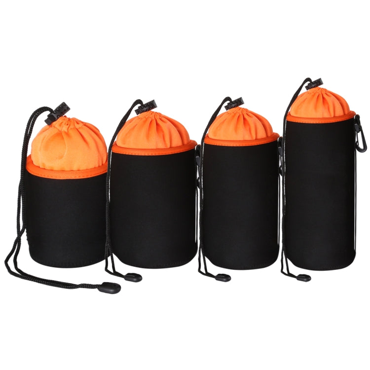 4 in 1 SLR Camera Lens Bag Micro Single Lens Bag Lens Inner Bile Bag Water-resistant Protective Case Plus Velvet Thickening (Orange)