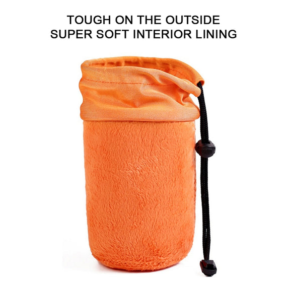 4 in 1 SLR Camera Lens Bag Micro Single Lens Bag Lens Inner Bile Bag Water-resistant Protective Case Plus Velvet Thickening (Orange)