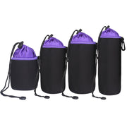 4 in 1 SLR Camera Lens Bag Micro Single Lens Bag Lens Inner Bile Bag Water-resistant Protective Case Plus Velvet Thickening (Purple)
