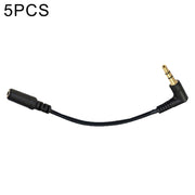 5 PCS 13cm Elbow 3.5mm Audio Male to Female PC Camera Microphone Adapter Cable(Black)