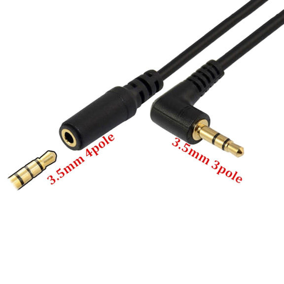 5 PCS 13cm Elbow 3.5mm Audio Male to Female PC Camera Microphone Adapter Cable(Black)