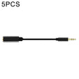 5 PCS 13cm Metal 3.5mm Audio 4 Pole Female to 3 Pole Male Microphone Adapter Cable(Black) - free shipping - PMC TechLife - Order now!