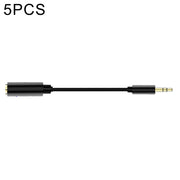 5 PCS 13cm Metal 3.5mm Audio 4 Pole Female to 3 Pole Male Microphone Adapter Cable(Black)