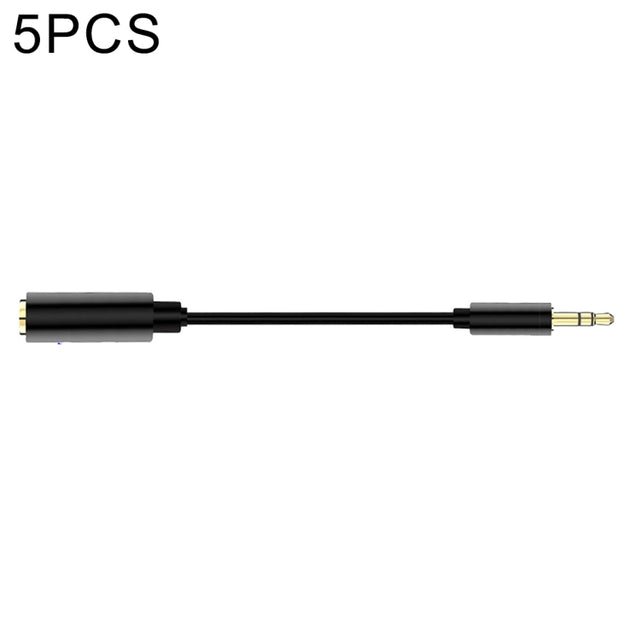 5 PCS 13cm Metal 3.5mm Audio 4 Pole Female to 3 Pole Male Microphone Adapter Cable(Black)