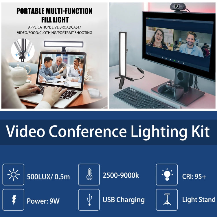 LUXCeO WS66 USB LED Live Video Light 2500K-9000K Bi-color Laptop Conference Fill Light - free shipping - PMC TechLife - Order now!